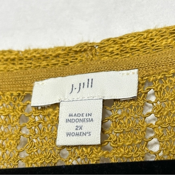 J.Jill Open Stitch V-Neck Tunic Sweater in Gilded Coin Size 2X - Picture 4 of 8